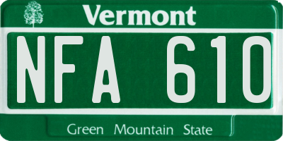VT license plate NFA610