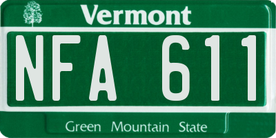 VT license plate NFA611