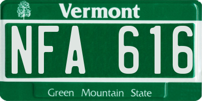 VT license plate NFA616