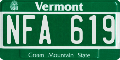 VT license plate NFA619