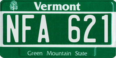 VT license plate NFA621