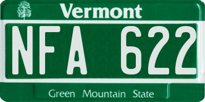 VT license plate NFA622