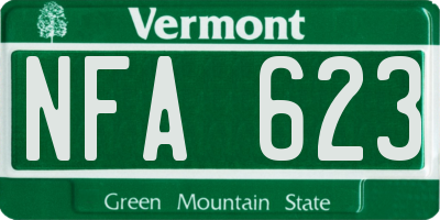 VT license plate NFA623