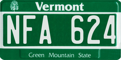 VT license plate NFA624