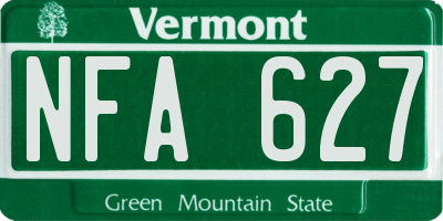 VT license plate NFA627