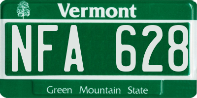 VT license plate NFA628
