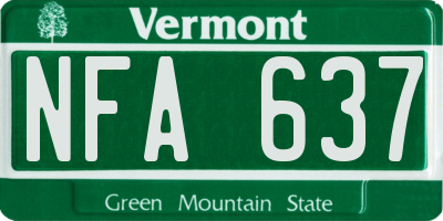VT license plate NFA637