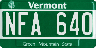 VT license plate NFA640