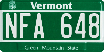 VT license plate NFA648