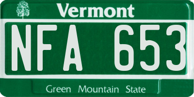 VT license plate NFA653
