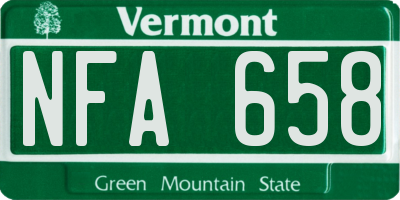 VT license plate NFA658