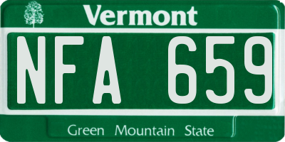VT license plate NFA659