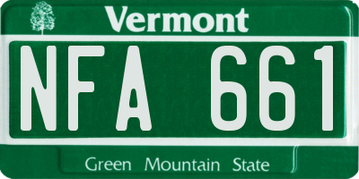 VT license plate NFA661
