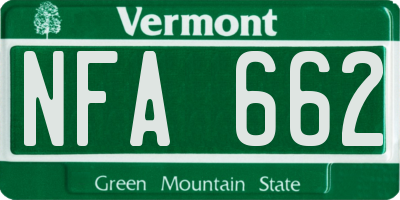 VT license plate NFA662