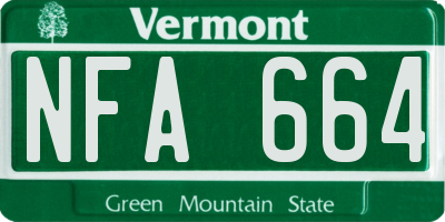 VT license plate NFA664