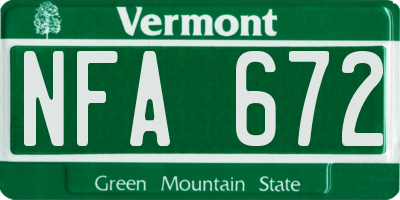VT license plate NFA672