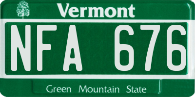 VT license plate NFA676