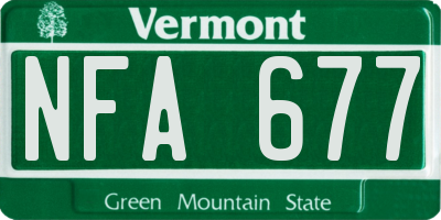 VT license plate NFA677