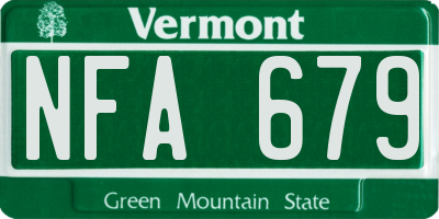 VT license plate NFA679