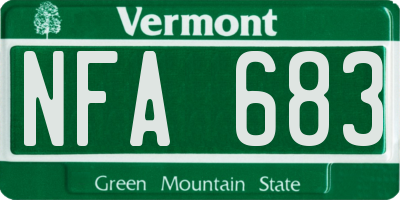 VT license plate NFA683