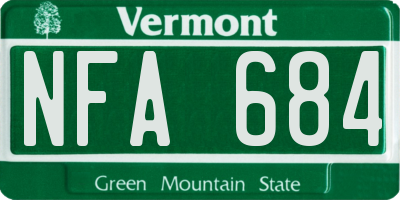 VT license plate NFA684