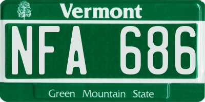 VT license plate NFA686