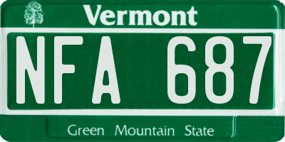 VT license plate NFA687