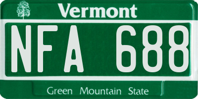 VT license plate NFA688