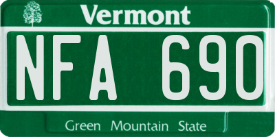 VT license plate NFA690