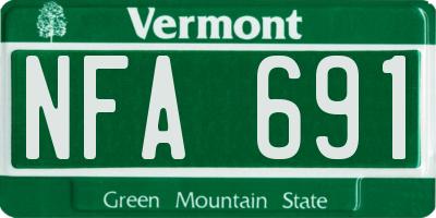 VT license plate NFA691