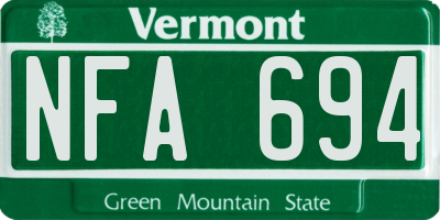 VT license plate NFA694