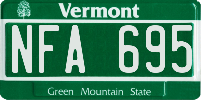 VT license plate NFA695