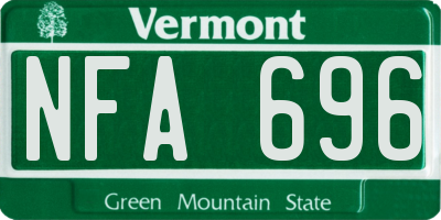 VT license plate NFA696