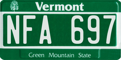 VT license plate NFA697
