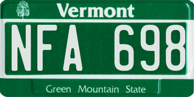 VT license plate NFA698