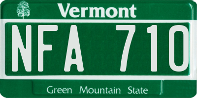 VT license plate NFA710