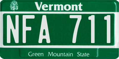 VT license plate NFA711