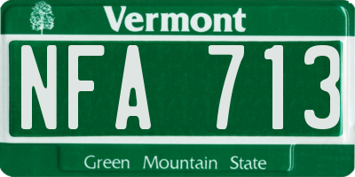 VT license plate NFA713