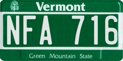 VT license plate NFA716