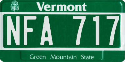 VT license plate NFA717