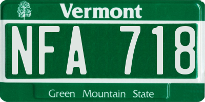 VT license plate NFA718