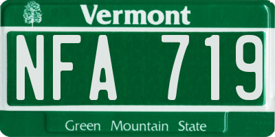 VT license plate NFA719