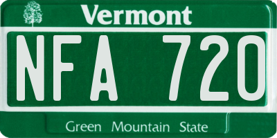 VT license plate NFA720