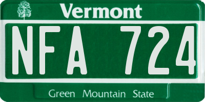 VT license plate NFA724