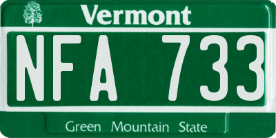 VT license plate NFA733