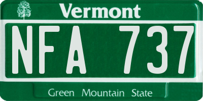 VT license plate NFA737