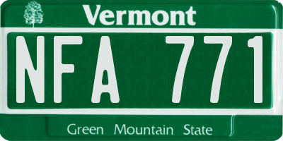 VT license plate NFA771