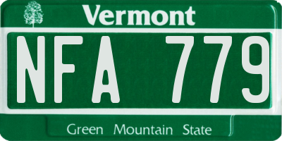 VT license plate NFA779