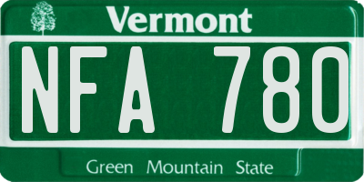 VT license plate NFA780