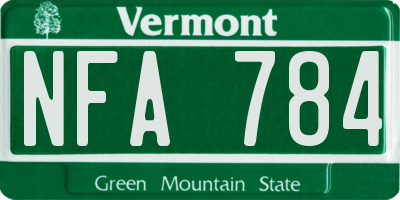 VT license plate NFA784